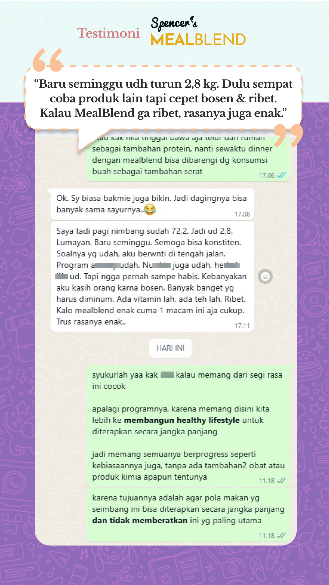testimoni Meal Blend